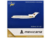 Boeing 727-100 Commercial Aircraft "Mexicana de Aviacion" (XA-SEJ) White with Gold Stripes 1/400 Diecast Model Airplane by GeminiJets
