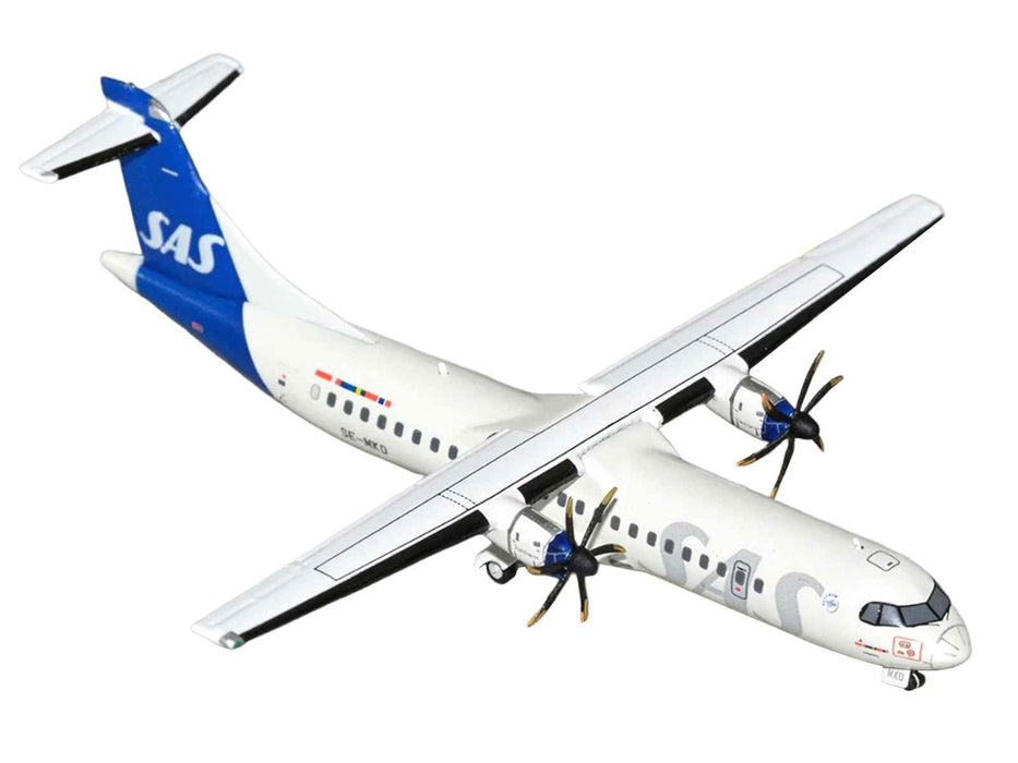 ATR 72-600 Commercial Aircraft "Scandinavian Airlines" (SE-MKD) White with Blue Tail 1/400 Diecast Model by GeminiJets