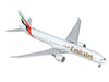 Boeing 777-300ER Commercial Aircraft with Flaps Down "Emirates Airlines" (A6-EQH) White with Striped Tail 1/400 Diecast Model by GeminiJets