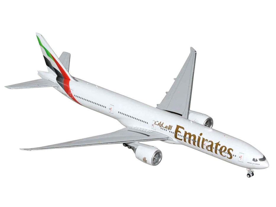 Boeing 777-300ER Commercial Aircraft "Emirates Airlines" (A6-EQH) White with Striped Tail 1/400 Diecast Model by GeminiJets