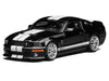 2007 Ford Mustang Shelby GT500 Ebony Black with White Stripes 1/64 Diecast Model Car by MotorHelix & Greenlight