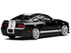 2007 Ford Mustang Shelby GT500 Ebony Black with White Stripes 1/64 Diecast Model Car by MotorHelix & Greenlight