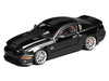 2007 Ford Mustang Shelby GT500 Super Snake Ebony Black with Matt Black Stripes 1/64 Diecast Model Car by MotorHelix & Greenlight