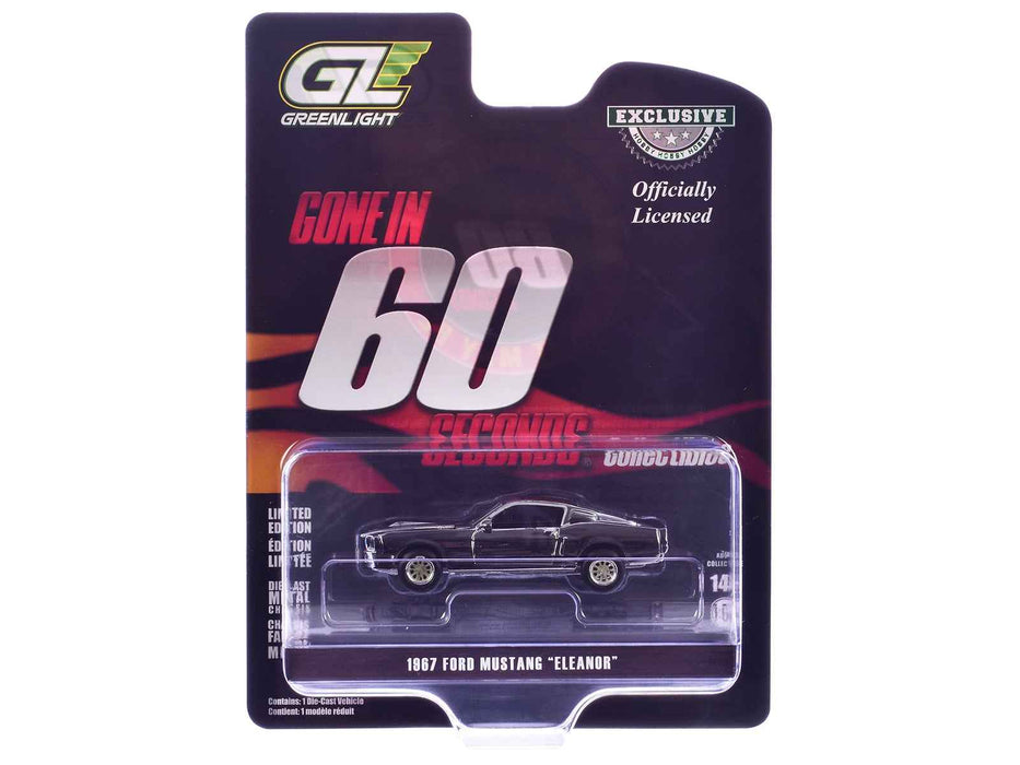 1967 Ford Mustang "Eleanor" Silver Chrome Edition "Gone in Sixty Seconds" (2000) Movie "Hobby Exclusive" Series 1/64 Diecast Model Car by Greenlight