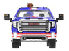 2022 GMC Sierra 3500 HD Pickup Truck Blue with American Soccer Graphics with Bison Figure "International Soccer Celebration '26" Series 1/64 Diecast Model Car by Greenlight