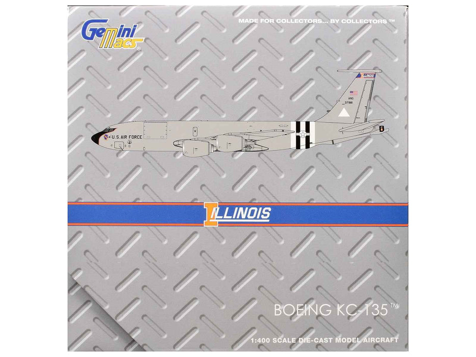 Boeing KC-135R Stratotanker Aircraft "Illinois Air National Guard" United States Air Force (63-7981) Gray "Gemini Macs" Series 1/400 Diecast Model Airplane by GeminiJets