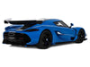 2025 Koenigsegg Jesko Blue Metallic with Black Stripes 1/18 Model Car by GT Spirit