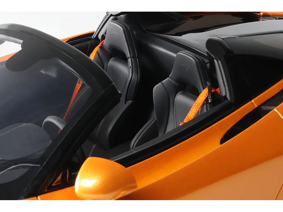 2024 McLaren 750S Spider Orange Metallic 1/18 Model Car by GT Spirit