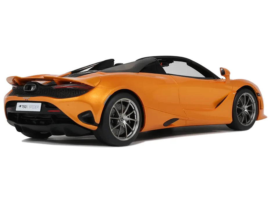 2024 McLaren 750S Spider Orange Metallic 1/18 Model Car by GT Spirit