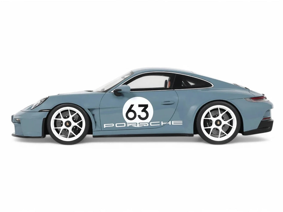 2024 Porsche 911 S/T #63 Shore Blue Metallic 1/18 Model Car by GT Spirit