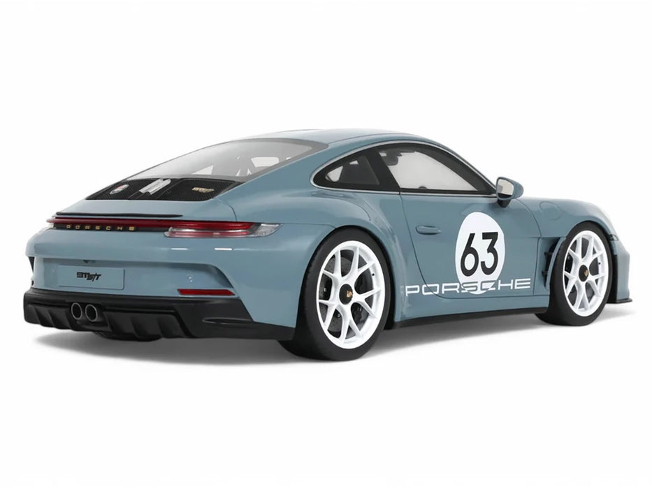 2024 Porsche 911 S/T #63 Shore Blue Metallic 1/18 Model Car by GT Spirit