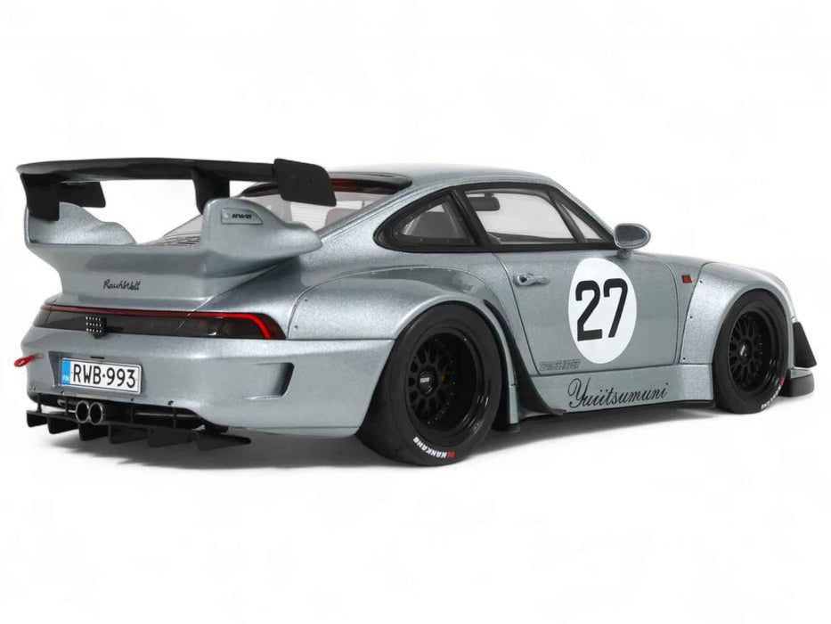 2024 RWB Yuiitsumuni #27 Silver Metallic 1/18 Model Car by GT Spirit