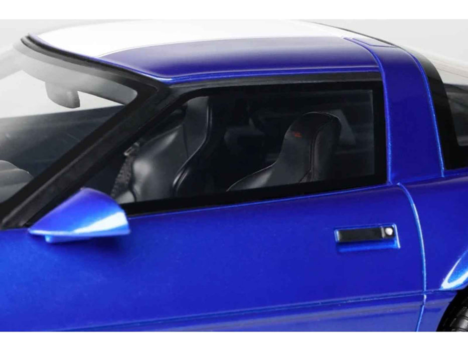 1996 Chevrolet Corvette C4 Grand Sport Blue Metallic with White Stripe 1/18 Model Car by GT Spirit