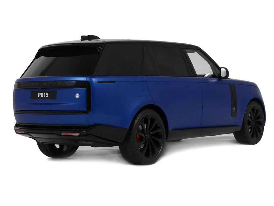 2024 Range Rover P615 SV Blue Metallic with Black Top 1/18 Model Car by GT Spirit