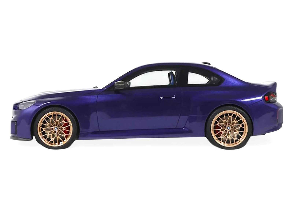 2025 BMW M2 CS Blue Metallic with Black Top 1/18 Model Car by GT Spirit