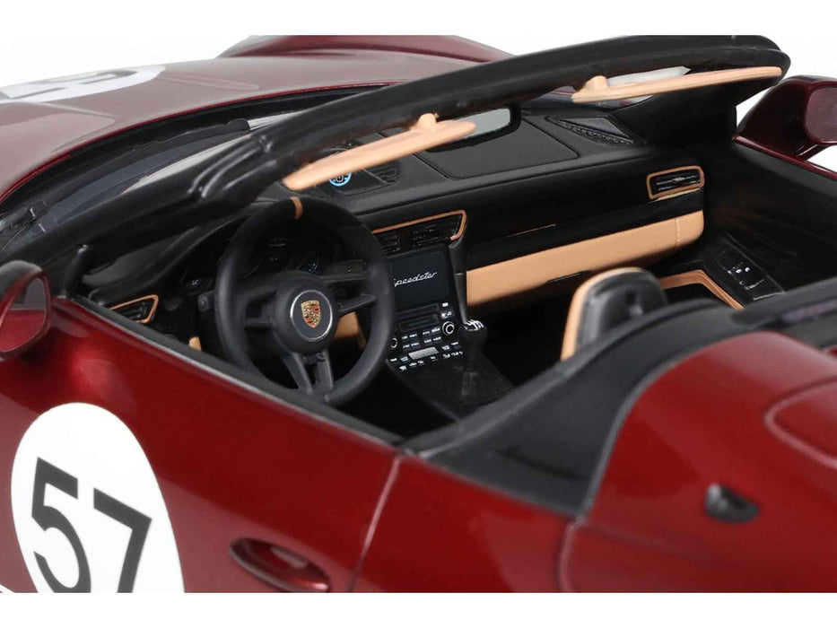2019 Porsche 911 (991.2) Speedster #57 "Heritage Edition" Cherry Red Metallic 1/18 Model Car by GT Spirit