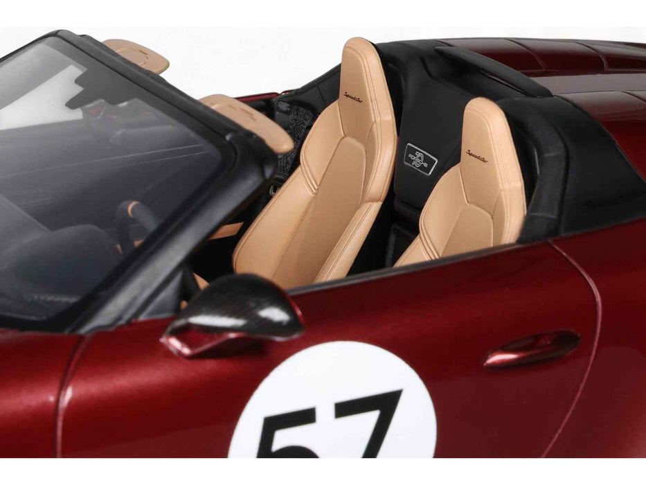 2019 Porsche 911 (991.2) Speedster #57 "Heritage Edition" Cherry Red Metallic 1/18 Model Car by GT Spirit