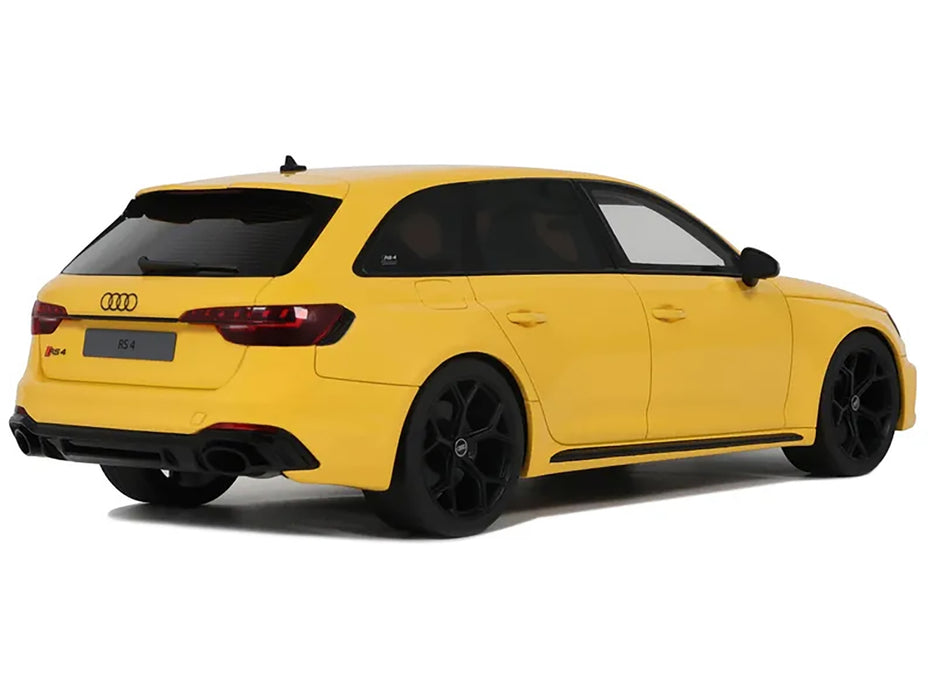 2024 Audi RS 4 "25th Anniversary" Yellow 1/18 Model Car by GT Spirit