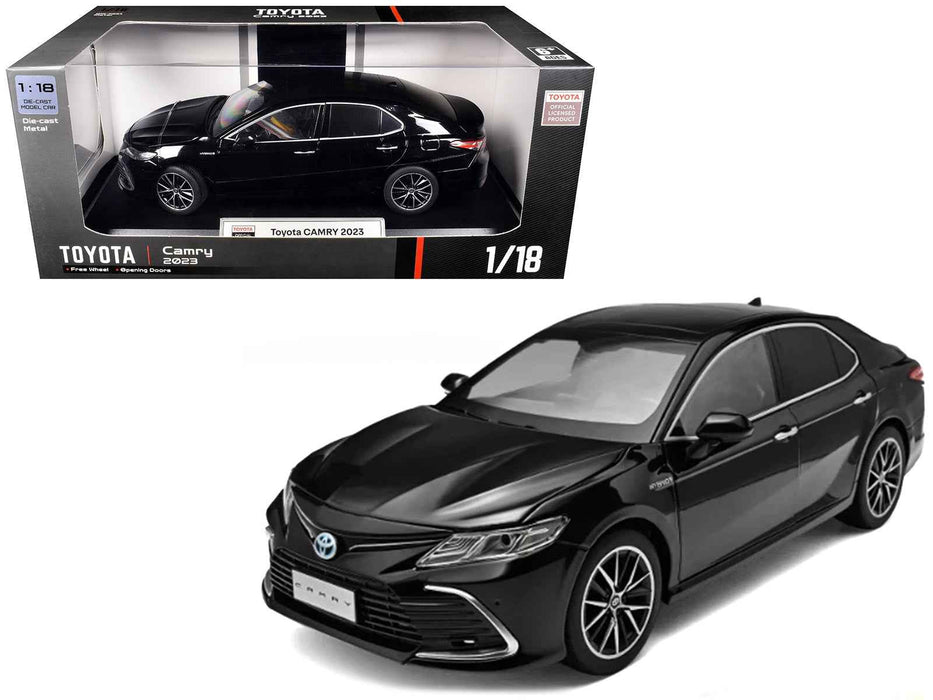 2023 Toyota Camry Hybrid Black 1/18 Diecast Model Car by Heimanba