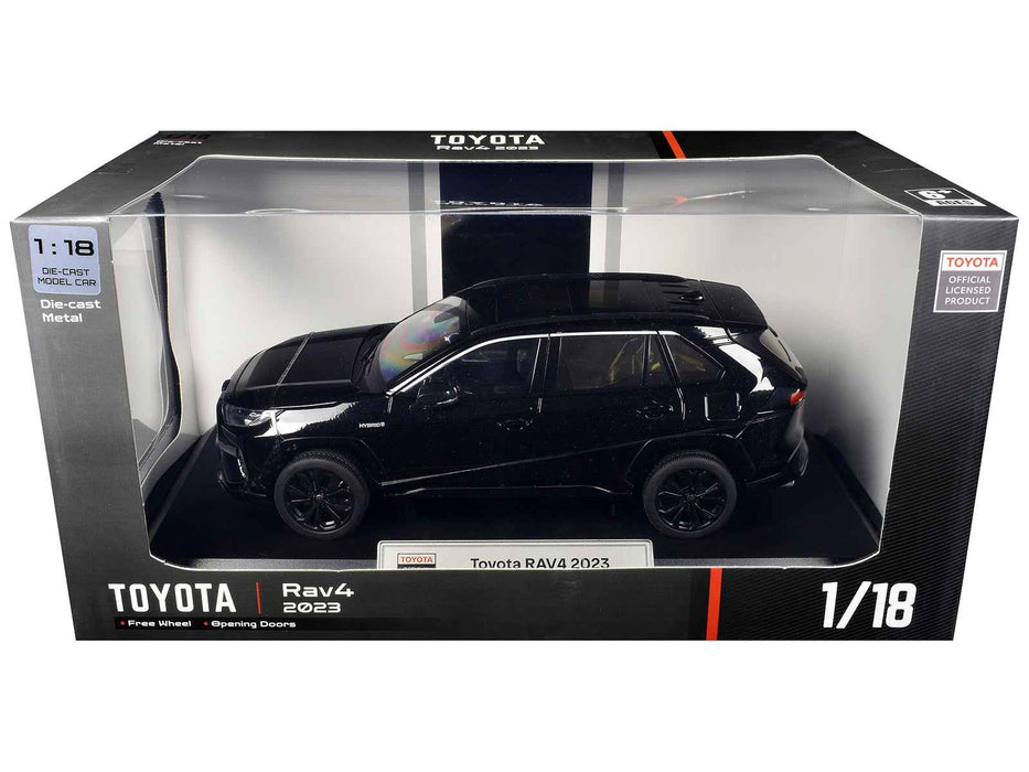 2023 Toyota Rav4 Hybrid Black 1/18 Diecast Model Car by Heimanba