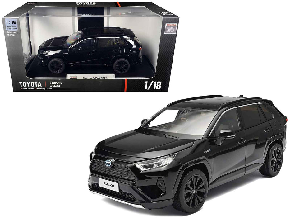 2023 Toyota Rav4 Hybrid Black 1/18 Diecast Model Car by Heimanba