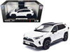 2023 Toyota Rav4 Hybrid White Metallic with Black Top 1/18 Diecast Model Car by Heimanba