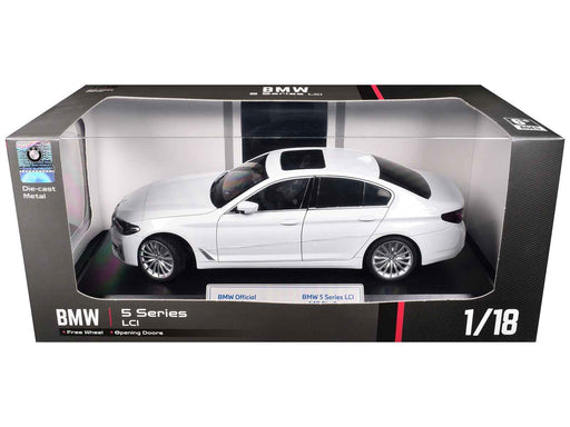 BMW 5 Series LCI White Metallic with Moonroof 1/18 Diecast Model Car by Heimanba