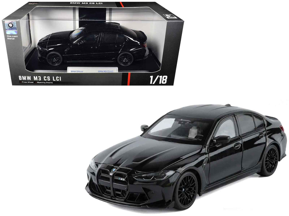 BMW M3 CS LCI Black Metallic with Matt Black Top 1/18 Diecast Model Car by Heimanba