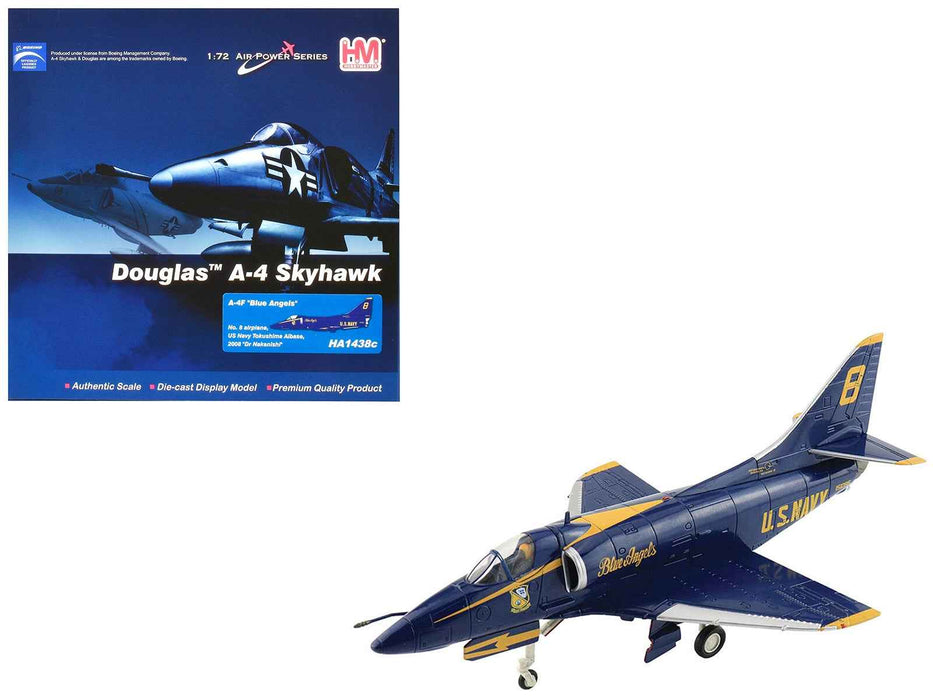 Douglas A-4F Skyhawk Aircraft "Blue Angels Tokushima Airbase Dr. Nakanishi #8" (2008) United States Navy "Air Power Series" 1/72 Diecast Model by Hobby Master