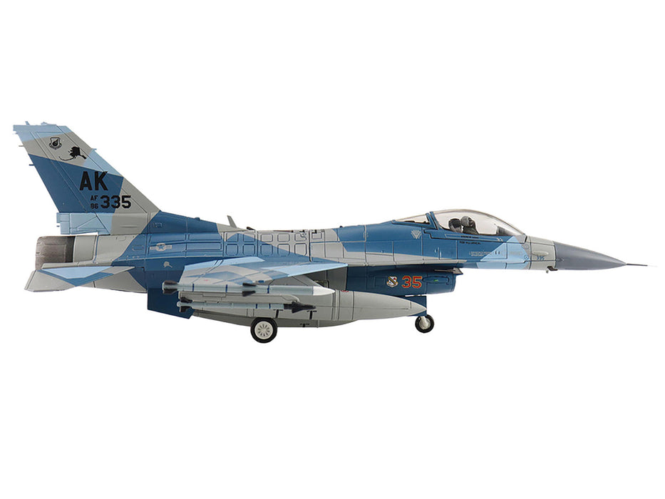 Lockheed F-16C Fighting Falcon Fighter Aircraft "86-0335 Blue Splinter 354th Wing 18th AGRS Eielson AFB" (2018) United States Air Force "Air Power Series" 1/72 Diecast Model by Hobby Master