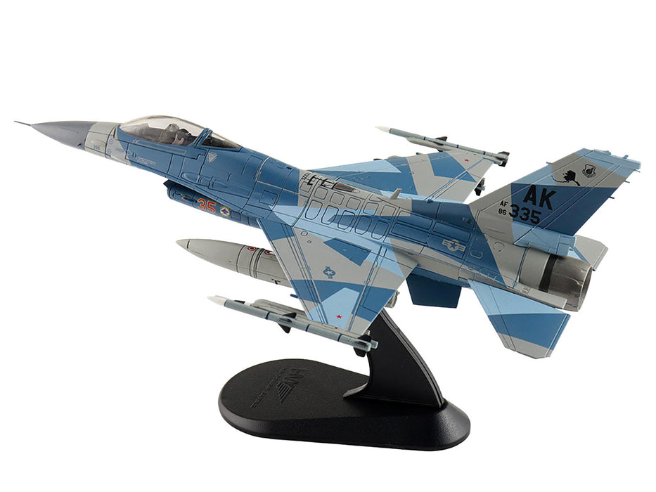 Lockheed F-16C Fighting Falcon Fighter Aircraft "86-0335 Blue Splinter 354th Wing 18th AGRS Eielson AFB" (2018) United States Air Force "Air Power Series" 1/72 Diecast Model by Hobby Master