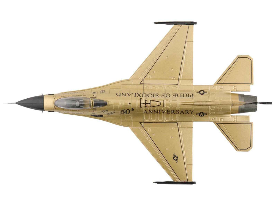 Lockheed F-16A Fighting Falcon Fighter Aircraft "85-1565 Golden Bat Viper 185 ARW Iowa ANG Squadron 50th Anniversary" (2022) United States Air Force "Air Power Series" 1/72 Diecast Model by Hobby Master
