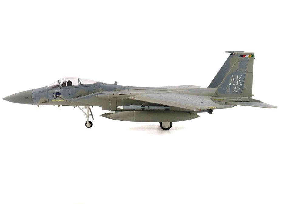 McDonnell Douglas F-15C Eagle Fighter Aircraft "85-0111 11th Air Force Elmendorf Air Force Base Alaska" United States Air Force "Air Power Series" 1/72 Diecast Model by Hobby Master