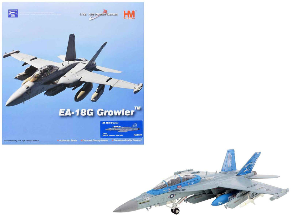 Boeing EA-18G Growler Aircraft "168256 VAQ-139 Cougars" (2025) United States Navy "Air Power Series" 1/72 Diecast Model by Hobby Master