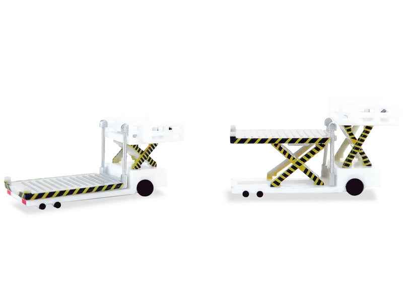 Container Loader 2 Vehicle Set White 1/500 Diecast Model by Herpa