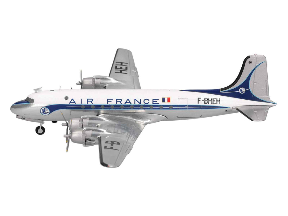 Douglas DC-4 Commercial Aircraft "Air France" (F-BHEH) White with Blue Stripes 1/200 Diecast Model by Herpa
