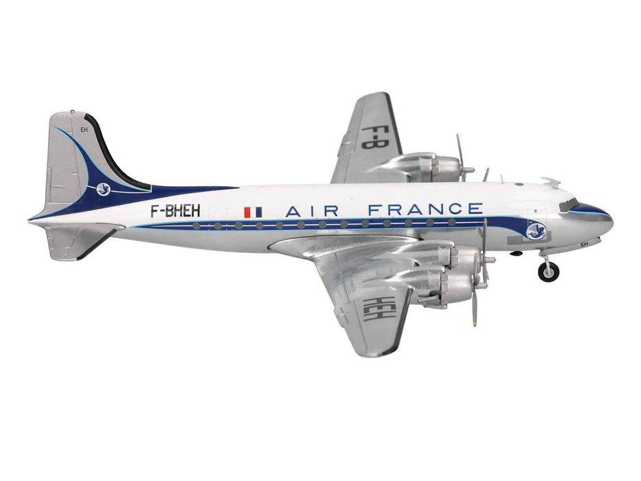 Douglas DC-4 Commercial Aircraft "Air France" (F-BHEH) White with Blue Stripes 1/200 Diecast Model by Herpa
