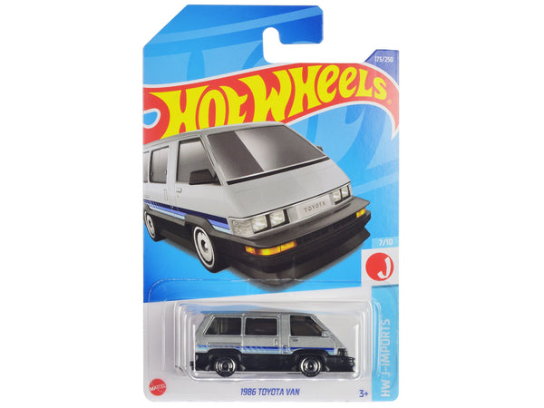 1986 Toyota Van Silver Metallic and Black with Stripes "HW J-Imports" Series Diecast Model Car by Hot Wheels - Miniature Motors