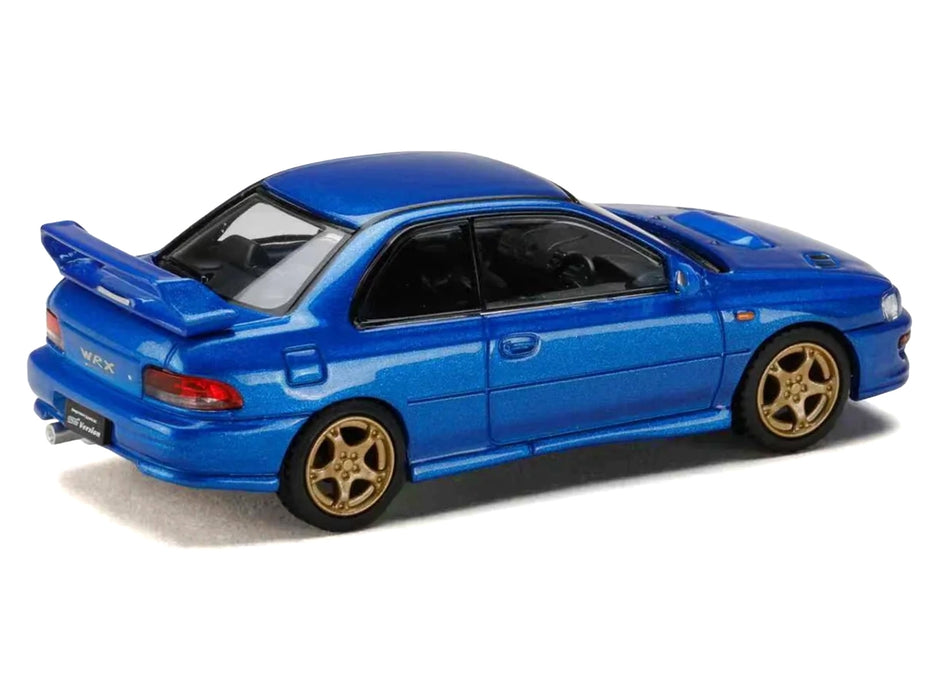 Subaru Impreza WRX Type R Sti Version V RHD (Right Hand Drive) Sonic Blue Mica "JDM64" Series 1/64 Diecast Model Car by Hobby Japan