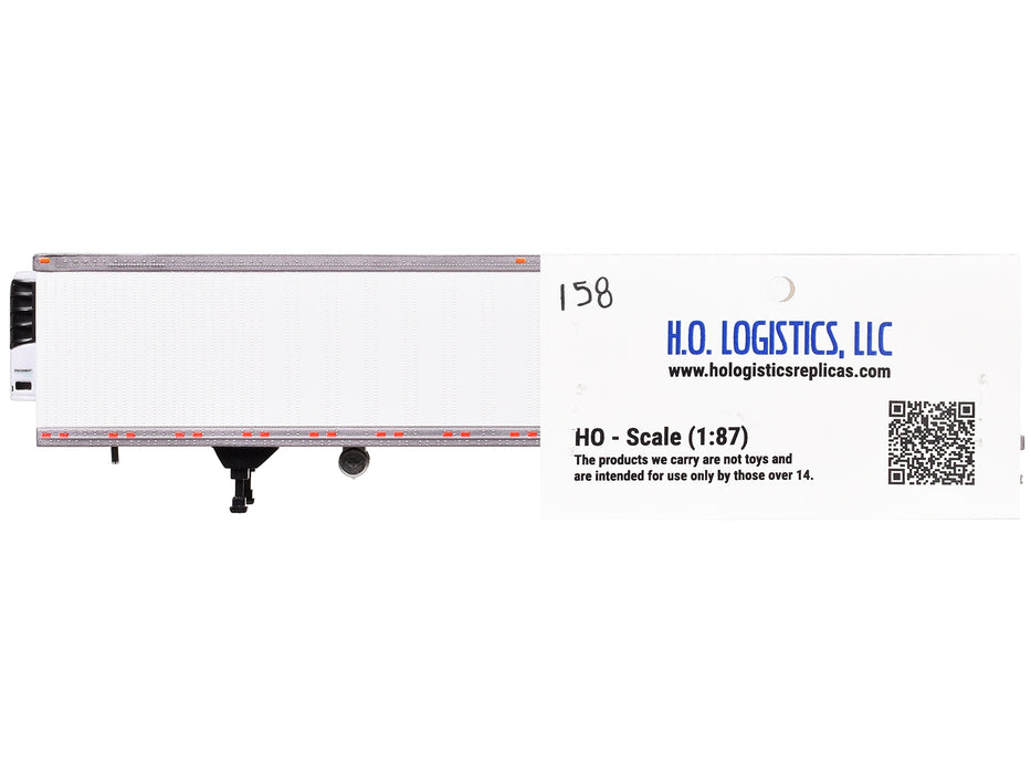 Box Trailer with Reefer White 1/87 (HO) Scale Plastic Model by HO Logistics