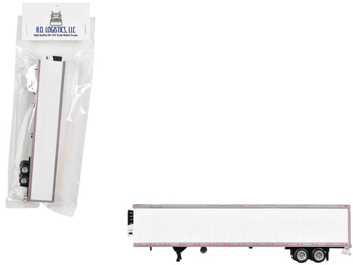 Box Dry Goods Trailer White 1/87 (HO) Scale Plastic Model by HO Logistics