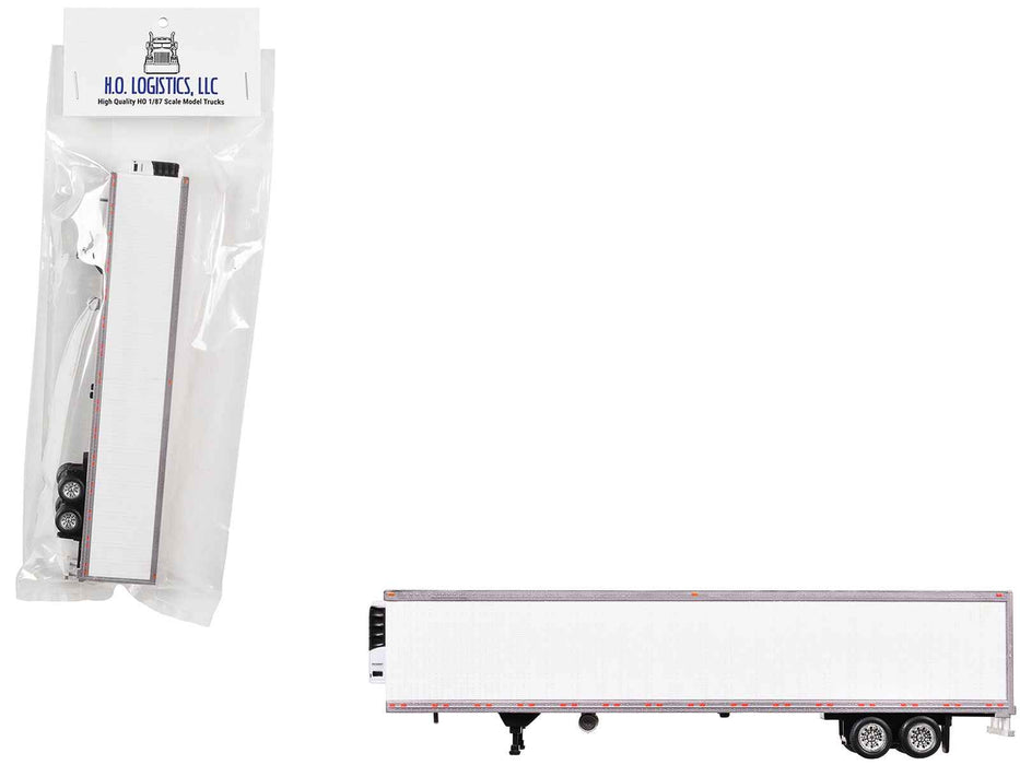 Box Dry Goods Trailer White 1/87 (HO) Scale Plastic Model by HO Logistics