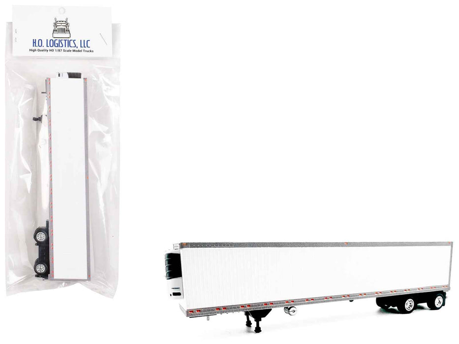 53' Spread Axle Refrigerated Trailer White 1/87 (HO) Plastic Model Car by HO Logistics