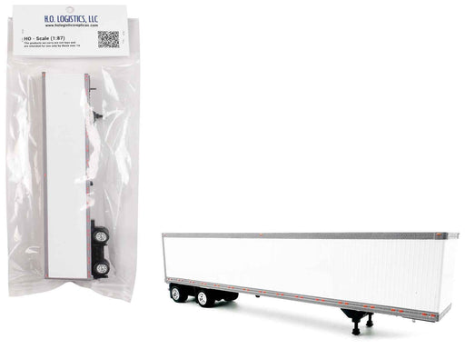 53' Spread Axle Dry Van Trailer White 1/87 (HO) Plastic Model Car by HO Logistics