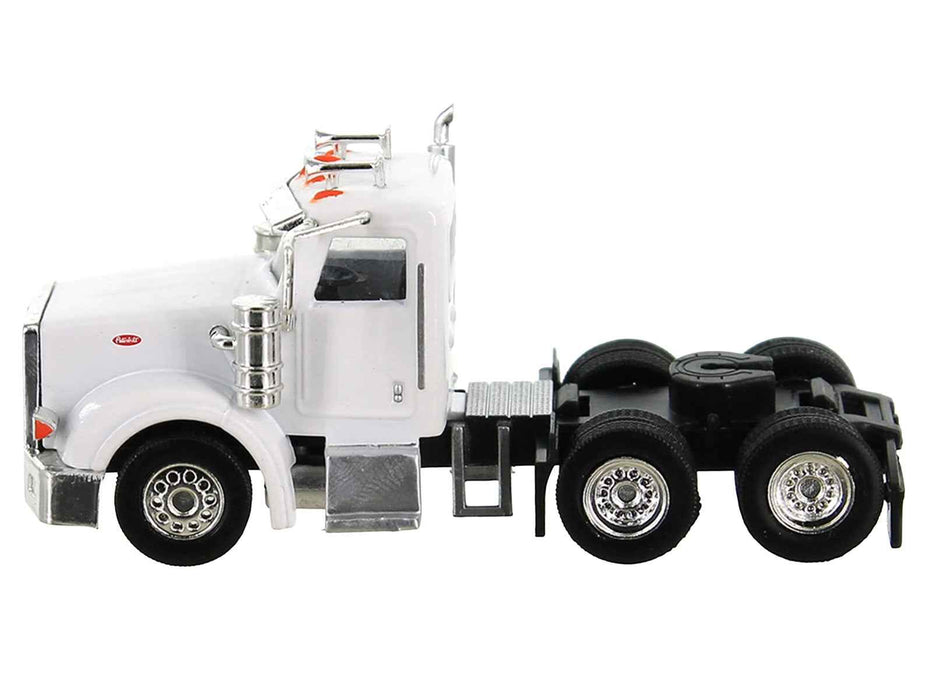 Peterbilt 367 Truck Tractor with Day Cab White and Articulated Tank Trailer "Cemex" White with Blue Stripes Combo Set 1/87 (HO) Plastic Model Car by HO Logistics