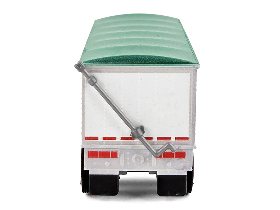 Covered Grain Trailer White with Green Tarp "Cargill" 1/87 (HO) Plastic Model Car by HO Logistics