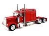 Kenworth W900L Truck Tractor with Sleeper Cab Red and Covered Grain Trailer White with Red Tarp Combo Set 1/87 (HO) Plastic Model Car by HO Logistics