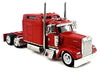 Kenworth W900L Truck Tractor with Sleeper Cab Red and Covered Grain Trailer White with Red Tarp Combo Set 1/87 (HO) Plastic Model Car by HO Logistics