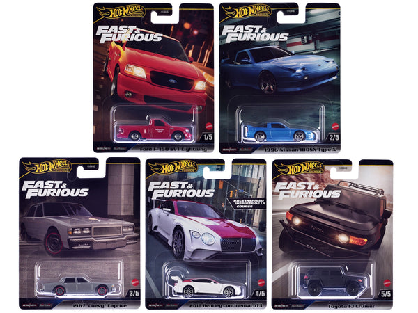"Fast & Furious" 2024 5 piece Set H Diecast Model Cars by Hot Wheels - Miniature Motors