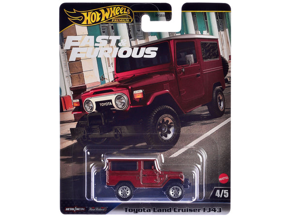 Toyota Land Cruiser FJ43 Red with White Top "The Fate of the Furious" (2017) Movie "Fast & Furious" Series Diecast Model Car by Hot Wheels - Miniature Motors